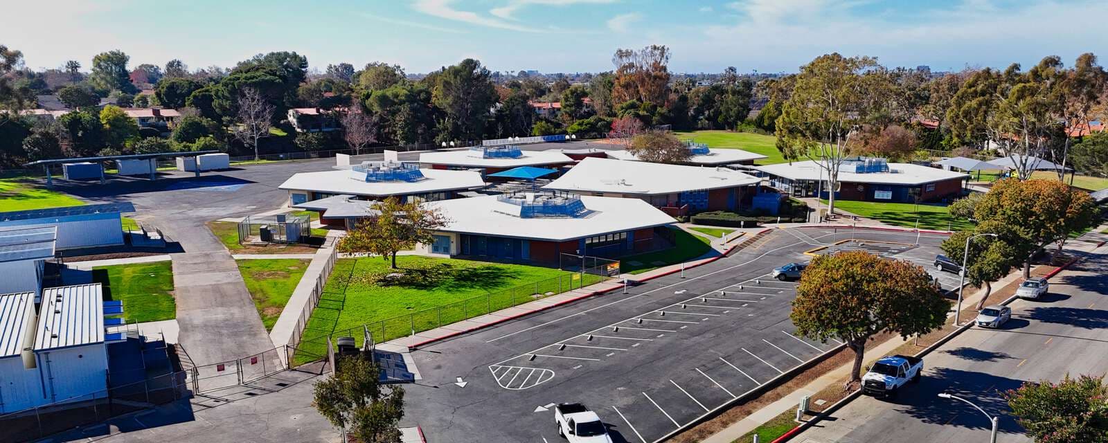 Aerial view of Eastbluff Elementary School campus
